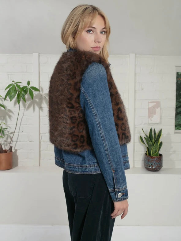 Nooki - Edelweiss Faux Fur Gilet - Chocolate Leopard – BOHO BEACH FEST