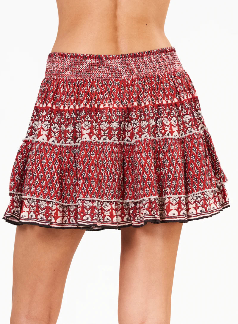M.A.B.E. Mari Print Mini Skirt - Red – BOHO BEACH FEST