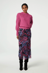 Fabienne Chapot Jessy Midi Skirt in Black/ Bubble Gum Pink