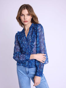 Berenice Celestina blue floral shirt