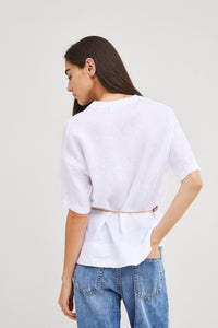 Ottod'Ame Linen Short-Sleeve Shirt - White (EC4643)