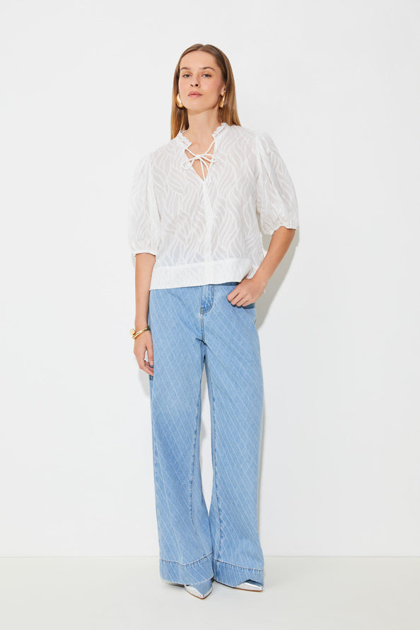 SUNCOO Luxy Blouse - White