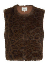 Edelweiss Faux Fur Gilet - Chocolate leopard