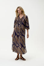 One Season - Long Poppy - Navy Paisley