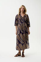 One Season - Long Poppy - Navy Paisley