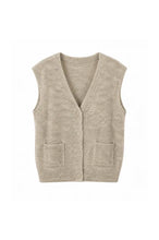 TWNS - Castlerock Sleeveless Cardigan - Mottled Beige
