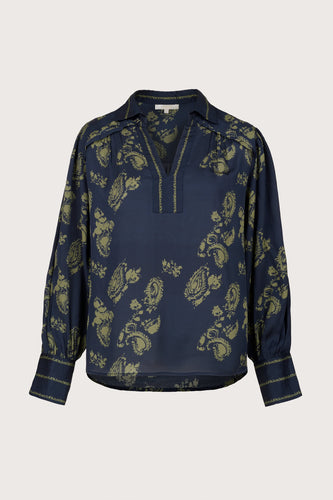 BRDR - Paisley Blouse - Navy Blue