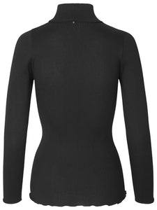 Rosemunde Turtleneck Silk Blouse in Black (Style 4514)