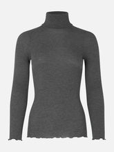 Rosemunde Turtleneck Silk Blouse in Dark Grey (Style 4514)