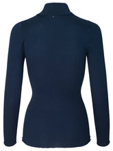 Rosemunde Turtleneck Silk Blouse in Navy (Style 4514)