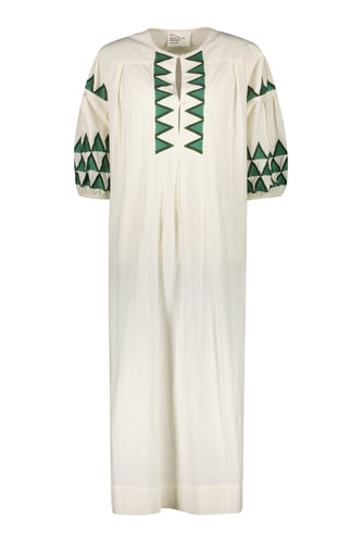 Leon & Harper Rudo Alpha + Off White Short Sleeved Long Dress