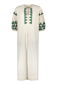 Leon & Harper Rudo Alpha + Off White Short Sleeved Long Dress