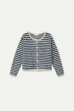 Compania Fantastica - Striped Cardigan - White and Blue