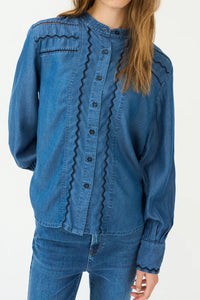 Pieszak - Celika Emb Shirt - Dark Denim
