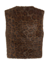 Edelweiss Faux Fur Gilet - Chocolate leopard