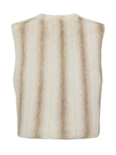 Nooki - Edelweiss faux fur gilet - cream zig zag