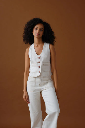 Seventy + Mochi Bea Waistcoat in Ecru