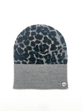 Nooki - Darcy Leopard Beanie - Grey Mix