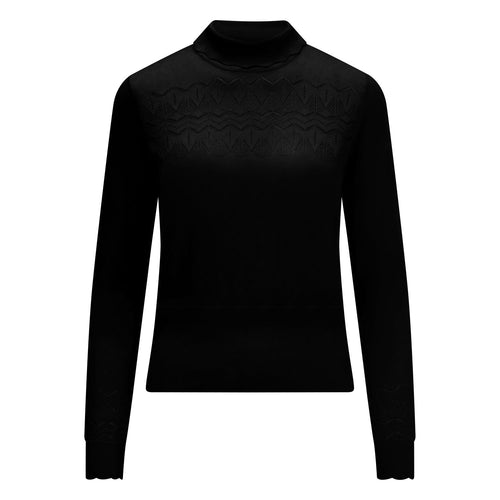One Collective - Kul Pointelle High Neck Knit - Black