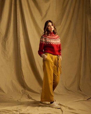 One Collective - Tana Argyle Jumper - Red