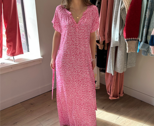 Primrose Park - Fiona Dress - Leopard Pink