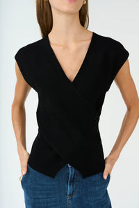 Pieszak - Vigga crossover knit top - Black