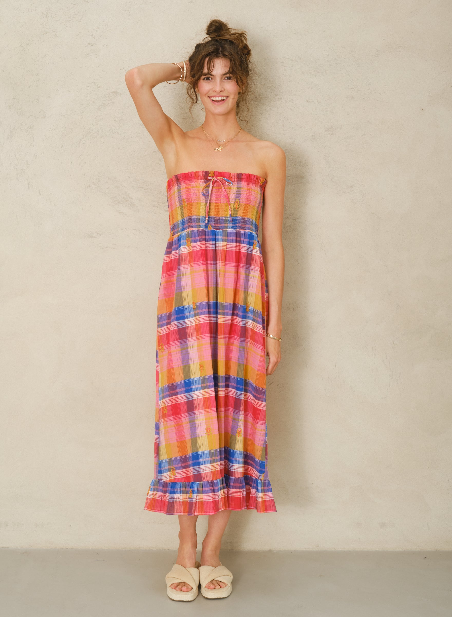 alba tiered cotton maxi dress M.A.B.E Alba Emb dress