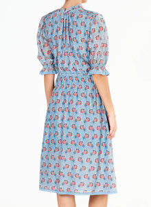 M.A.B.E. Ara Print Midi Dress - Blue