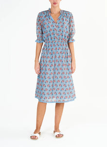 M.A.B.E. Ara Print Midi Dress - Blue