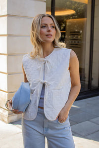 Seventy + Mochi Aria Vest in Ecru