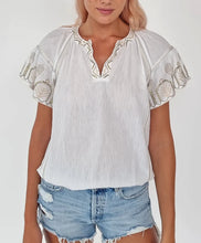 Rose & Rose Baker Top - White/Taupe