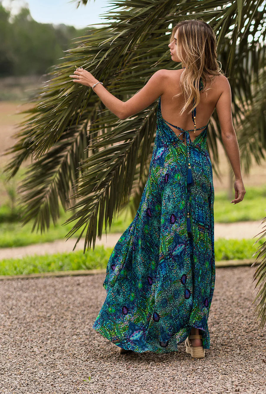 Sophia Alexia Silk Ibiza Maxi Blue Iguana