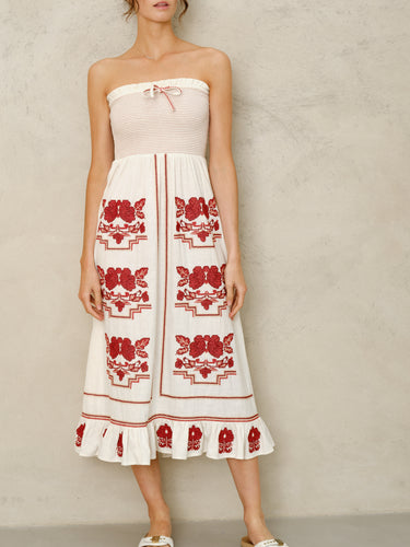 M.A.B.E Carmi Emb dress - Red