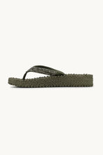 Ilse Jacobsen - Glitter Stone Platfrom Flip Flops - Army