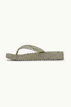 Ilse Jacobsen - Glitter Stone Platform Flip Flops - Platin