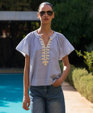 Rose & Rose - Passementerie Top - Blue Stripes