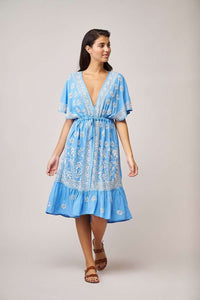 Dreams - Coverup Dress - Blue/Ivory