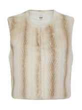 Nooki - Edelweiss faux fur gilet - cream zig zag