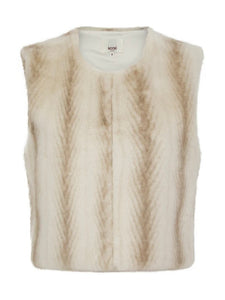Nooki - Edelweiss faux fur gilet - cream zig zag