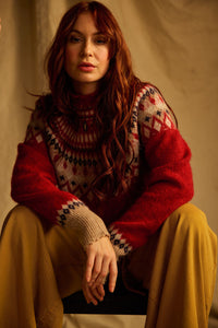 One Collective - Tana Argyle Jumper - Red