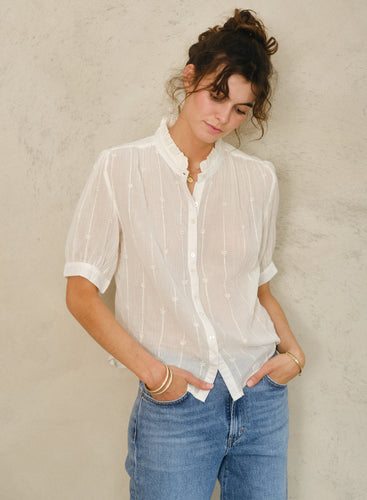 M.A.B.E Dacy Emb Top - Ecru
