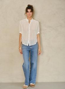 M.A.B.E Dacy Emb Top - Ecru