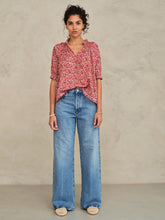 M.A.B.E - Darla Print long Sleeve  Blouse - Rose/Multi