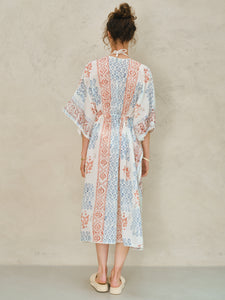 M.A.B.E Dory Print Cover Up - Blue/Rust