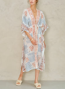 M.A.B.E Dory Print Cover Up - Blue/Rust
