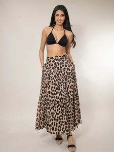 Nooki Dominica Tiered Skirt - Leopard