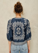 M.A.B.E Eden Print Jacket - Indigo