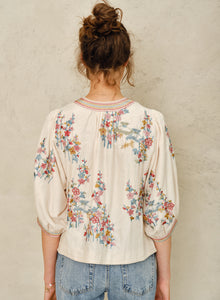 M.A.B.E Emi Emb Jacket - Ecru/Pastel