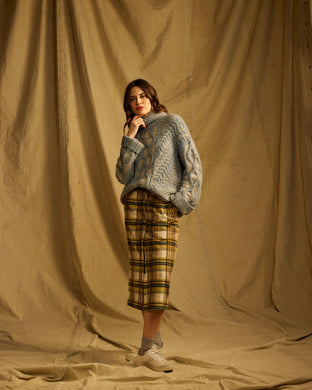 One Collective - Annecy Cable Knit Jumper - Light Teal