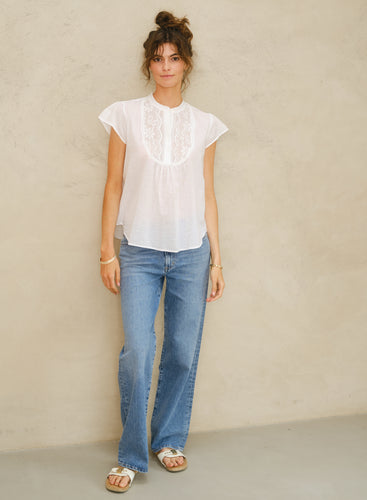 M.A.B.E Freya Lace Top - White